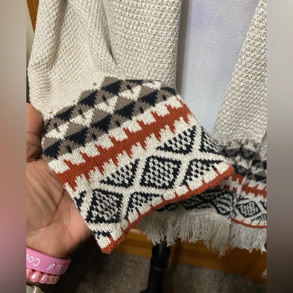 Style & Co. Fringe Knit Aztec Print Cardigan - Picture 6 of 6